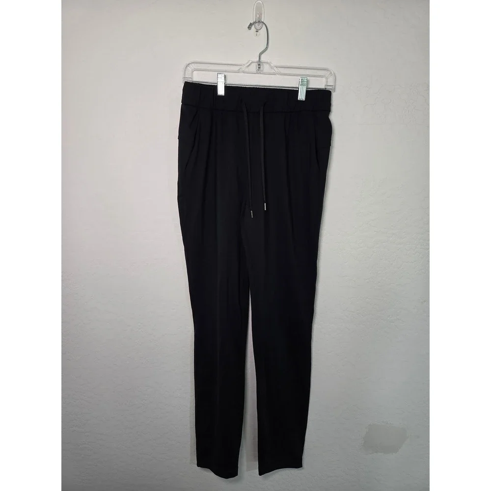 CRZ YOGA Womens On The Fly Jogger Pants Black Drawstring Elastic Waist Small 4/6
